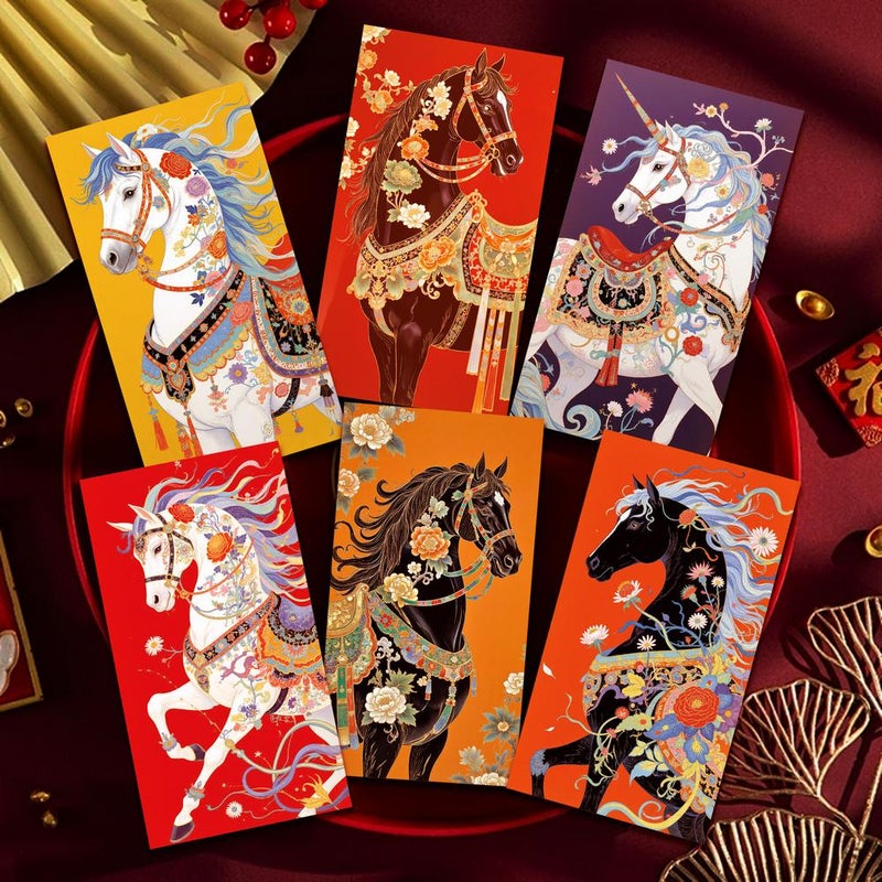 Red Envelopes Chinese New Year, Horse Year Lunar New Lucky Money Envelopes, 6 Designs with Vibrant Horse Patterns, Large Capacity for Gifts Banknotes - Image 4